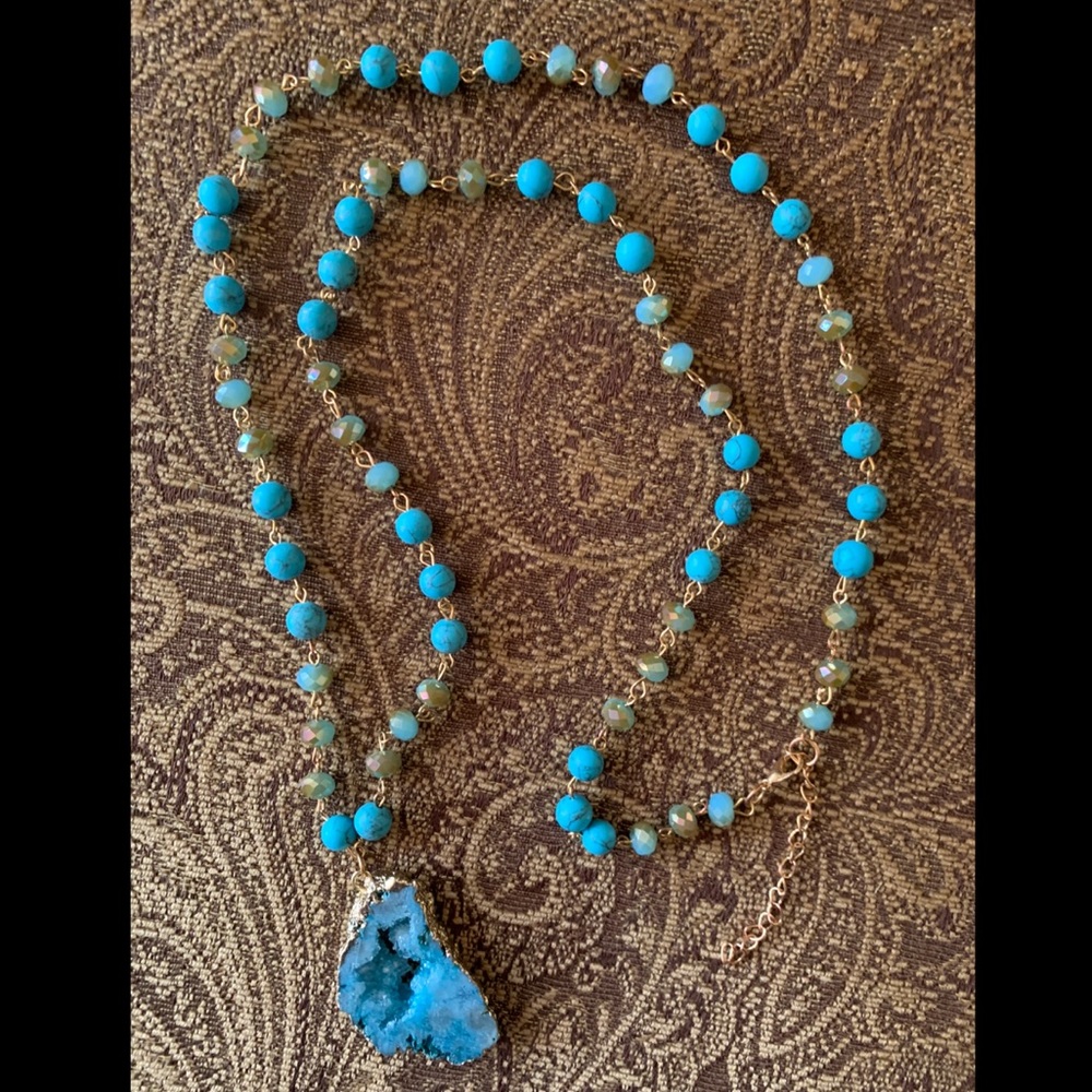 Blue Turquoise Stone Necklace